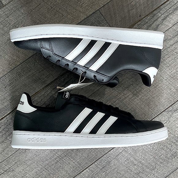 adidas Other - nd Court Black and White Leather Sneakers. Size 13